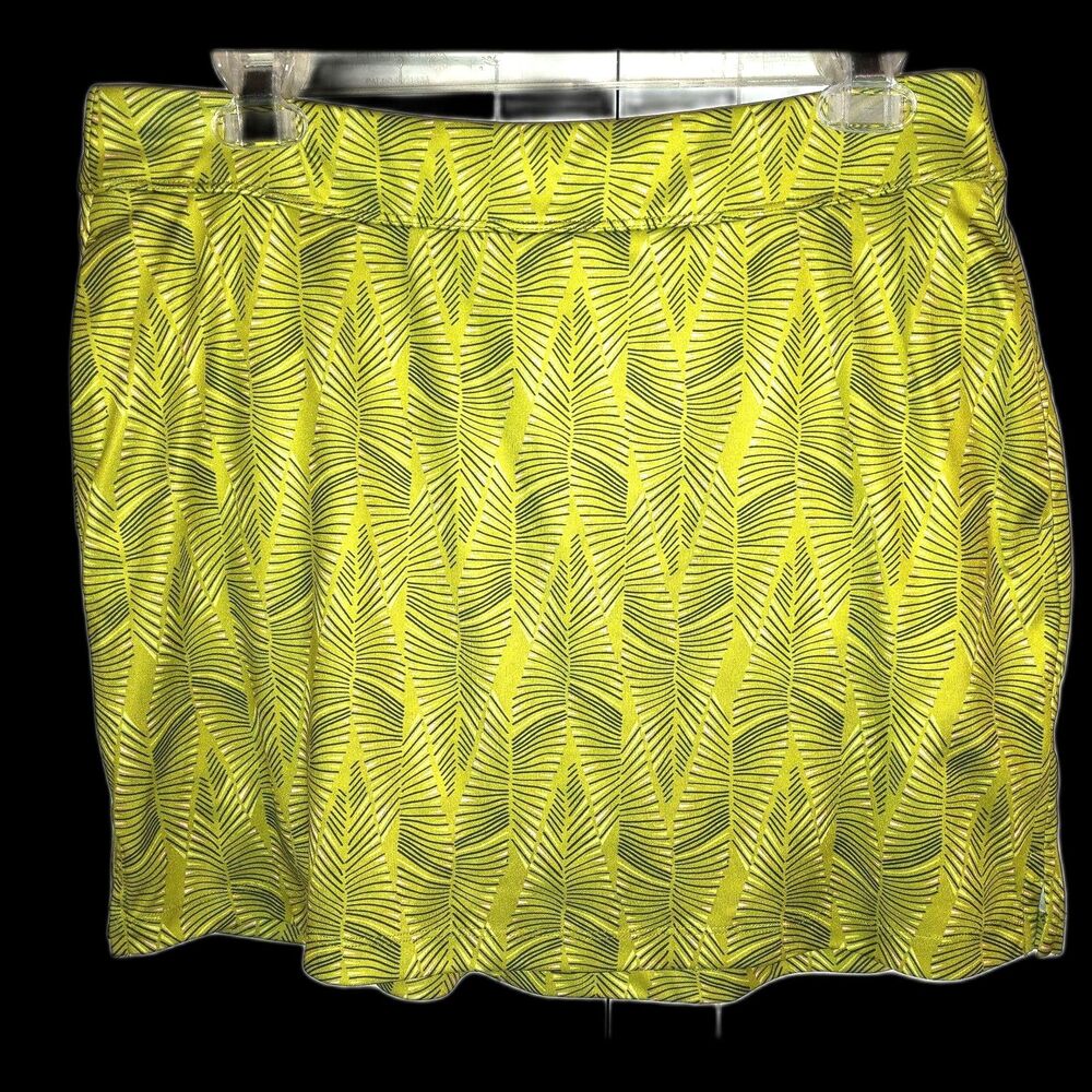 Greg Norman Lime Green Patterned Golf Tennis Skirt Skort Size M